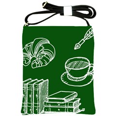 Books And Baked Goods Pattern Shoulder Sling Bag by DithersDesigns