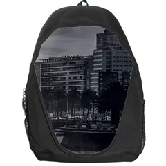 Sunset Coastal Urban Scene, Montevideo, Uruguay Backpack Bag by dflcprintsclothing