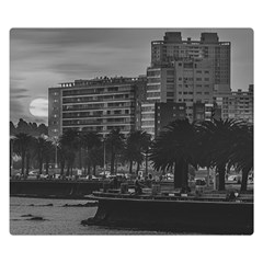 Sunset Coastal Urban Scene, Montevideo, Uruguay Double Sided Flano Blanket (small)  by dflcprintsclothing