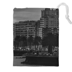 Sunset Coastal Urban Scene, Montevideo, Uruguay Drawstring Pouch (4xl) by dflcprintsclothing