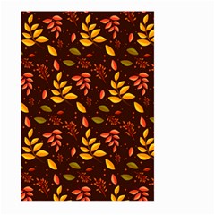 Yellow Green Orange Leaf Pattern Large Garden Flag (two Sides) by designsbymallika