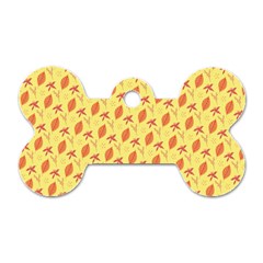 Autumn Leaves 4 Dog Tag Bone (one Side) by designsbymallika