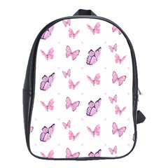 Pink Purple Butterfly School Bag (xl) by designsbymallika