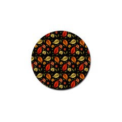 Golden Orange Leaves Golf Ball Marker (4 Pack) by designsbymallika