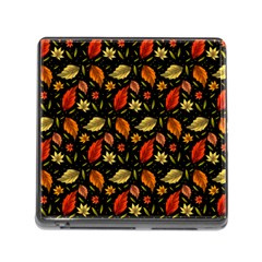 Golden Orange Leaves Memory Card Reader (Square 5 Slot)