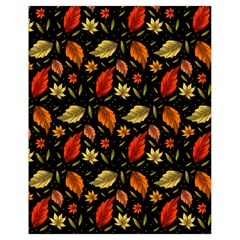 Golden Orange Leaves Drawstring Bag (small) by designsbymallika