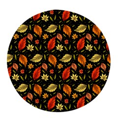 Golden Orange Leaves Pop Socket (black) by designsbymallika