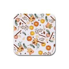 Honey Bee Pattern Rubber Square Coaster (4 Pack)  by designsbymallika