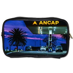 Night Scene Gas Station Building, Montevideo, Uruguay Toiletries Bag (two Sides) by dflcprintsclothing