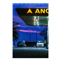 Night Scene Gas Station Building, Montevideo, Uruguay Shower Curtain 48  X 72  (small)  by dflcprintsclothing