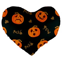 Halloween Large 19  Premium Flano Heart Shape Cushions by Sobalvarro