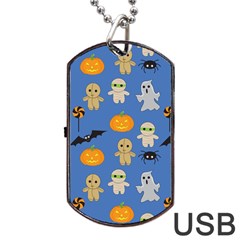 Halloween Dog Tag Usb Flash (two Sides) by Sobalvarro