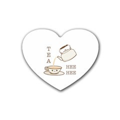 Tea Hee Hee Rubber Coaster (heart) 