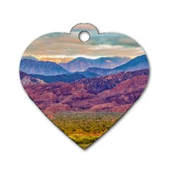 Arid Andean Landscape, La Rioja, Argentina010 Dog Tag Heart (one Side) by dflcprintsclothing