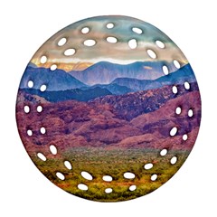 Arid Andean Landscape, La Rioja, Argentina010 Round Filigree Ornament (two Sides) by dflcprintsclothing