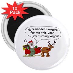 Vegan Santa 3  Magnets (10 Pack)  by CuteKingdom