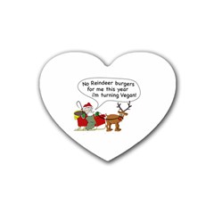Vegan Santa Heart Coaster (4 Pack)  by CuteKingdom