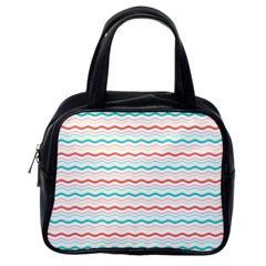 Aqua Coral Waves Classic Handbag (one Side) by CuteKingdom