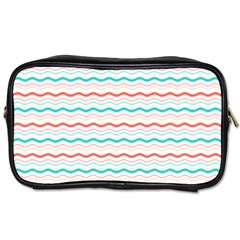 Aqua Coral Waves Toiletries Bag (one Side) by CuteKingdom