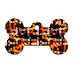 Multicolored Bubbles Print Pattern Dog Tag Bone (one Side)