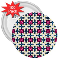Geometric 3  Buttons (100 pack) 