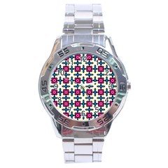 Geometric Stainless Steel Analogue Watch