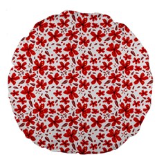 Red Flowers Large 18  Premium Flano Round Cushions