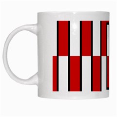 Square Maze Red White Mugs by tmsartbazaar