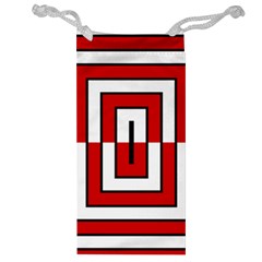 Square Maze Red Jewelry Bag by tmsartbazaar