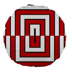 Square Maze Red Large 18  Premium Flano Round Cushions