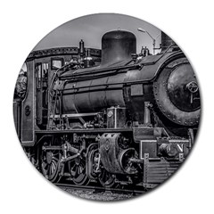 Steam Locomotive, Montevideo, Uruguay Round Mousepads by dflcprintsclothing