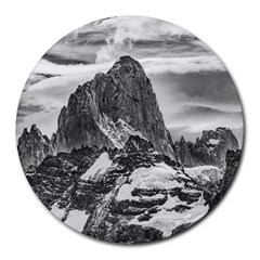 Fitz Roy And Poincenot Mountains, Patagonia Argentina Round Mousepads by dflcprintsclothing