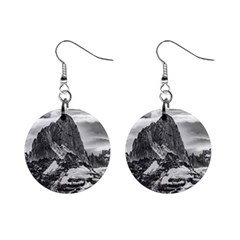 Fitz Roy And Poincenot Mountains, Patagonia Argentina Mini Button Earrings by dflcprintsclothing