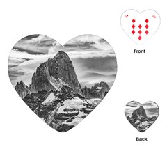 Fitz Roy And Poincenot Mountains, Patagonia Argentina Playing Cards Single Design (heart) by dflcprintsclothing