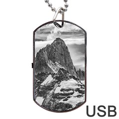 Fitz Roy And Poincenot Mountains, Patagonia Argentina Dog Tag Usb Flash (two Sides) by dflcprintsclothing
