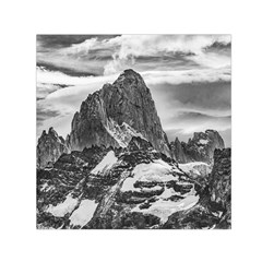 Fitz Roy And Poincenot Mountains, Patagonia Argentina Small Satin Scarf (square) by dflcprintsclothing