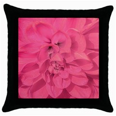 Beauty Pink Rose Detail Photo Throw Pillow Case (black) by dflcprintsclothing