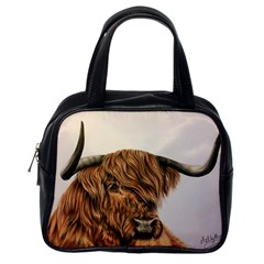 Highland Cow  Giclee Classic Handbag (one Side) by ArtByThree