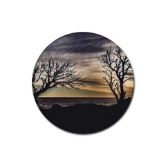 Coastal Sunset Scene At Montevideo City, Uruguay Rubber Round Coaster (4 pack) 