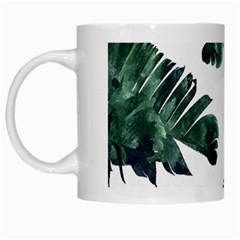 Green Banana Leaves White Mugs by goljakoff