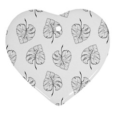 Doodle Leaves Heart Ornament (two Sides) by goljakoff