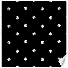 Black And White Baseball Motif Pattern Canvas 12  X 12  by dflcprintsclothing