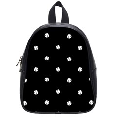 Black And White Baseball Motif Pattern School Bag (small) by dflcprintsclothing