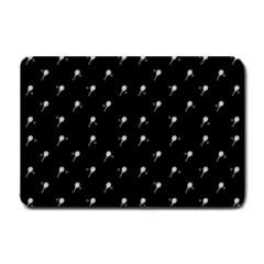 Black And White Tennis Motif Print Pattern Small Doormat 