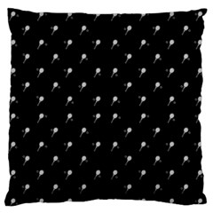 Black And White Tennis Motif Print Pattern Large Flano Cushion Case (two Sides)