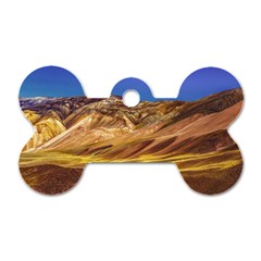 Colored Mountains Landscape, La Rioja, Argentina Dog Tag Bone (one Side) by dflcprintsclothing