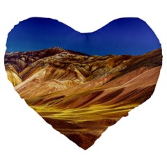 Colored Mountains Landscape, La Rioja, Argentina Large 19  Premium Heart Shape Cushions by dflcprintsclothing