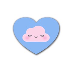 Pink Cloud Heart Coaster (4 Pack)  by CuteKingdom