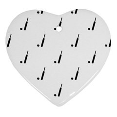 Black And White Cricket Sport Motif Print Pattern Ornament (heart) by dflcprintsclothing