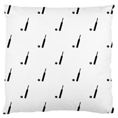Black And White Cricket Sport Motif Print Pattern Large Cushion Case (two Sides)